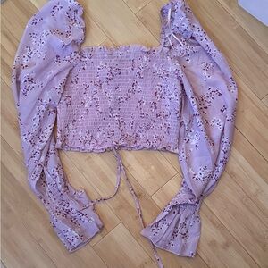 Floral Smocked Lavender Top